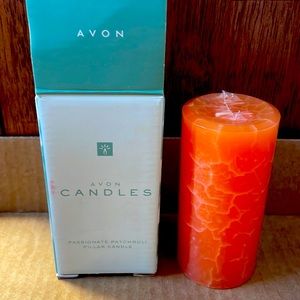 Avon pillar candle vintage 4 1/2”. Passionate Patchouli